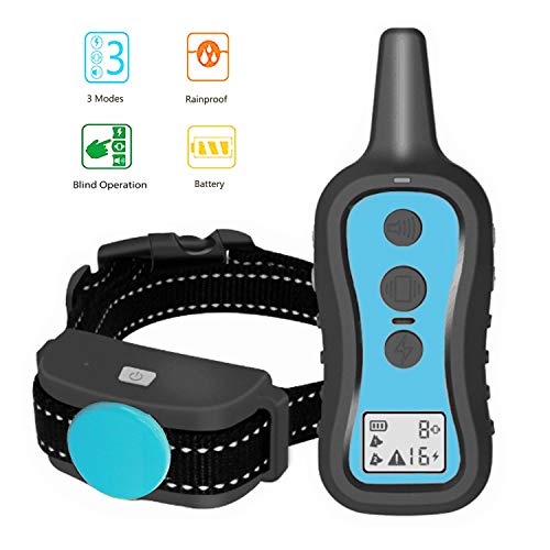 Perwin Dog Training Collar with Remote – Dog Shock Collar 1000ft Range Rainproof Dog Electric Collar with Beep Vibration Safety Shock for Small Medium Large Dog