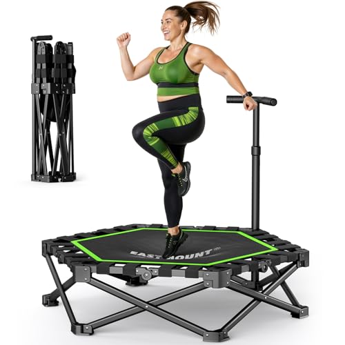 EAST MOUNT 42" Foldable Mini Trampoline for Adults, Quiet Fitness Rebounder with