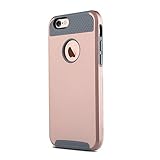 iPhone 6S Case,LUOLNH Hybrid High Impact Heavy Duty Dual Layer Hard PC Outer Shell with Soft Rubber Inner Armor Defender Case Cover for iPhone 6/6S 4.7 inch (Rose Gold/Gray)