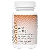 Amazon Brand - Solimo Zinc 50mg, 120 Caplets, Four Month Supply, Immune System Support