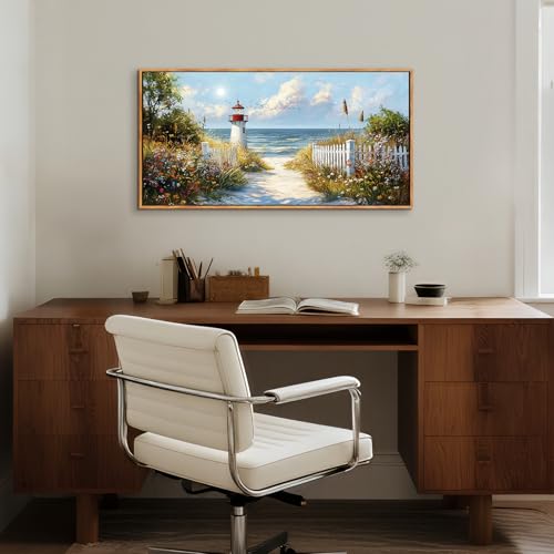 JHHUAMO Cuadros Decoracion Salon Modernos, Marcos Lienzos Decorativos Grandes, Laminas Decorativas de Mar Paisajes, Pinturas de Flores Artística Dormitorios Oficina Habitacion Pasillo 50x100 cm