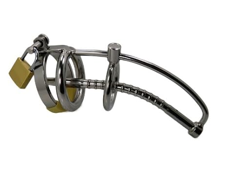 'Cum Control V2' Keuschheitskäfig Zwangsdilator, Peniskäfig mit Penis-Plug Dilator (Cockring 5.2 cm)