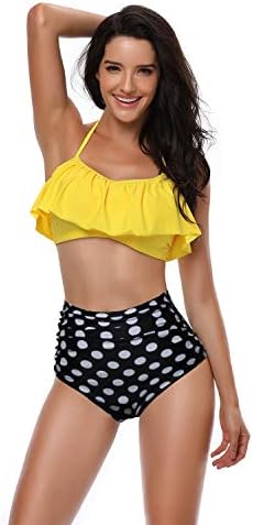 Ehpow Women One Piece Bikini Swimsuit Push Up Tankini Monokinis Swimwear High Waisted Swimming Costume Bathing Suit