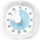 Keduzer 60 Minute Visual Timer,Silent Time Management Tool (White) | kitchen timer,Timers for classroom, kitchen,home and office, No ticking sounds,60 Minute Countdown Timer