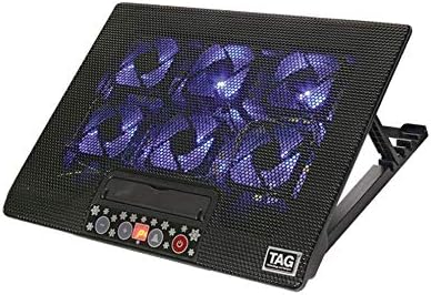TAG GAMERZ Cooling PAD 6000 with 6-70 mm Fan, Adjustable Height, Supports Upto 17 inch Laptop and Digital Display