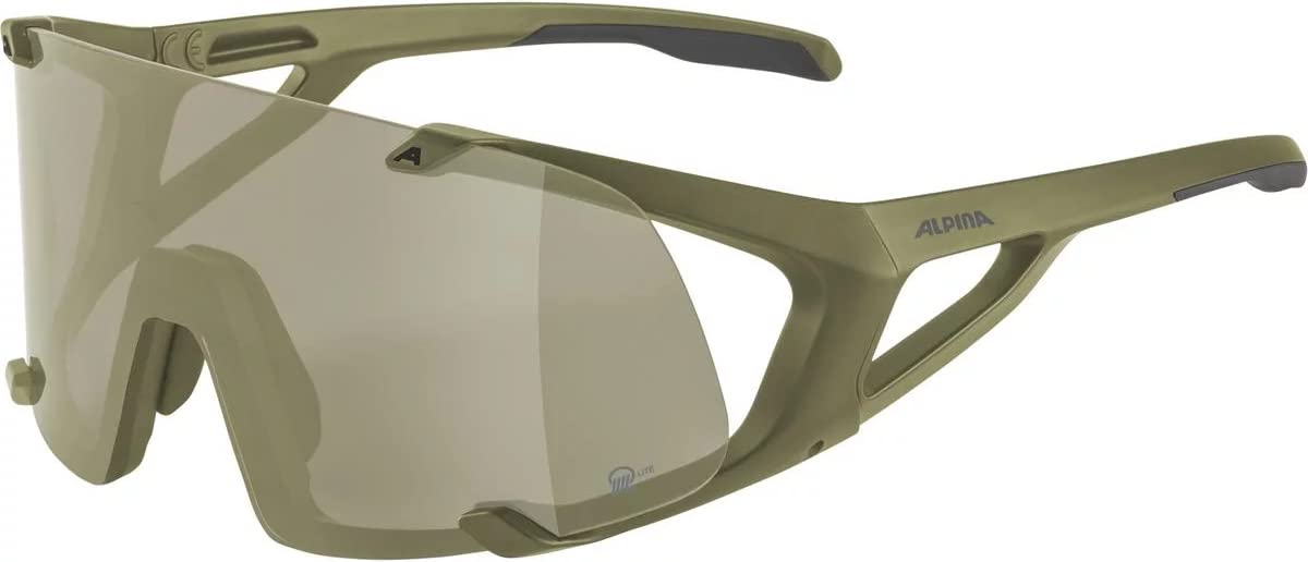 ALPINA Unisex - Adult, Hawkeye Q-LITE Sports Glasses, Olive matt, One Size — image 1