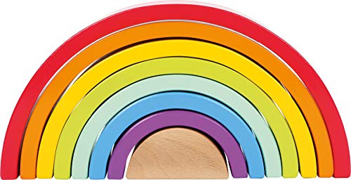 Small Foot Holzbausteine Großer Regenbogen aus Holz, Stapelspiel für Feinmotorik, ab 12 Monaten, 6969 Toys, Bunt – Bild 4