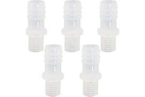 ANPTGHT Plastic Hose Barb Fitting, 1" Barb X 3/4 NPT Male Thread Adapter Connector Pipe Fittings for Fuel Gas Liquid Air (Pack of 5)