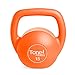 Tone Fitness Vinyl Kettlebell, 15-Pound, Orange