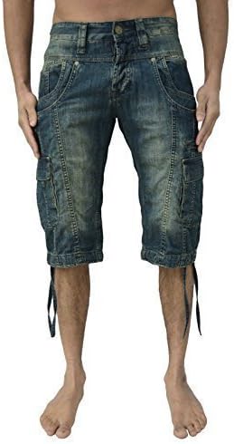 police denim cargo shorts