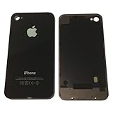 New Replacement Rear Glass Back Cover Battery Door For iphone 4 4G A1332 (Black) + 1 Screw Driver, 2 Pentalobe Screws, and 1 Screen Protector