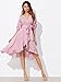 Milumia Women's V-Neck Striped Pinstripe Flounce Dip High Low Hem Split Wrap Dress