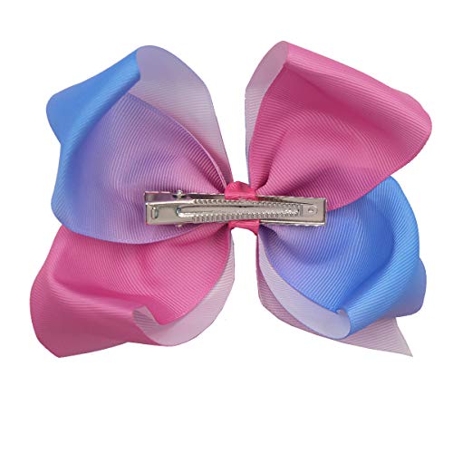 20PCS Baby Girls 6 Inch Big Hair Bows Alligator Hair Clips Grosgrain Ribbon Rianbow Bow Unicorn Hair Clips for Girls Toddlers Kids Children
