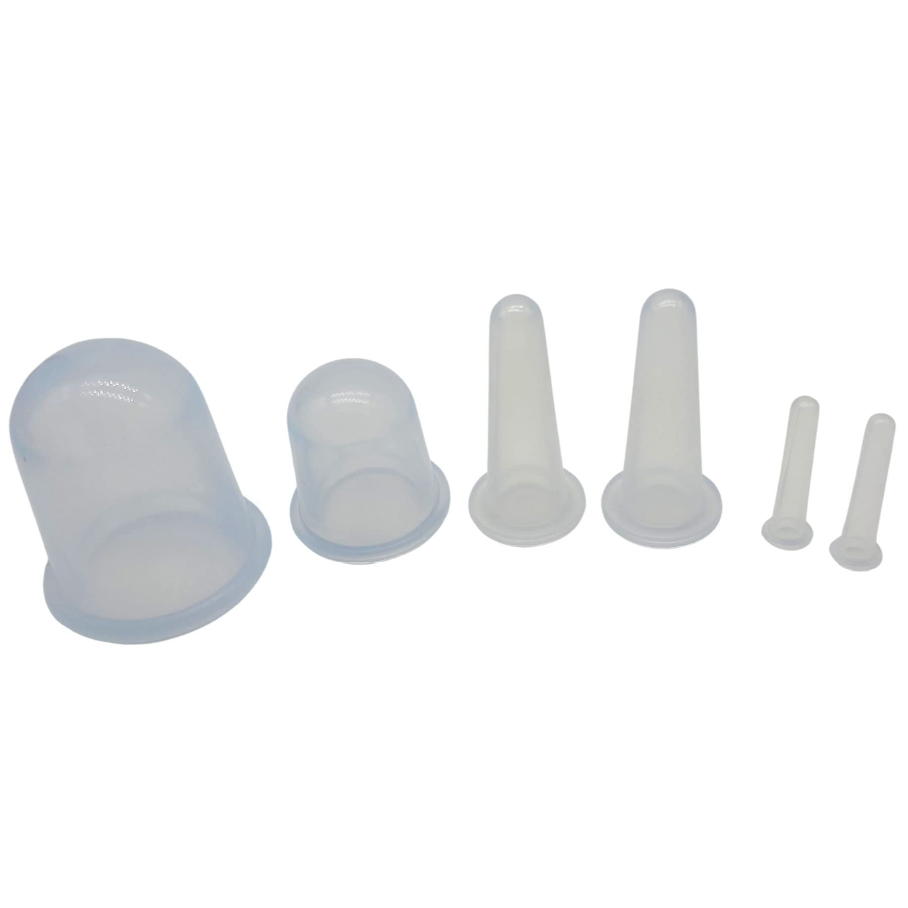 COOL & FRESH Anti Cellulite Vacuum Silicone Massage Cupping Cups – 6pcs Set for Large Body, Normal Body, Face and Eye Massage