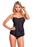 Women`s Figur Optimizer Push Up Tankini / ruffles / two pieces cos-1077B-f4842