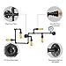 BAYCHEER HL371017 Industrial Retro Vintage Style Farmhouse Industry Steam Punk Water Pipe Wall Sconce Wall Light lamp with use 5 Each 40w E26 Bulbs