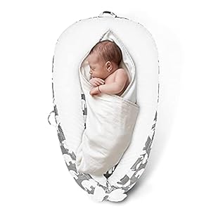 Uaugh Baby Lounger & Infant Floor Seat, 100% Breathable Cotton, Perfect for Lounging & Tummy Time, Adjustable & Portable…