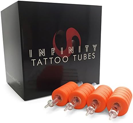 Infinity Tattoo Disposable Tubes Box of 20 Pcs - One Inch Silicone Grip and Hard Plastic Tips - Premium Quality Tattoos Supplies Tubes to Fit Your Tattooing Needles (9RT)