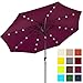 Best Choice Products 10ft Solar Polyester LED Lighted Patio Umbrella w/Tilt Adjustment and UV-Resistant Fabric - Burgundy