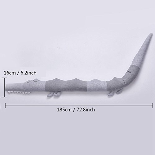 Crib Bumper, Creative Crocodile Plush Pillows Crib Bumper Pads Baby Crib Liner Cartoon Animal Shape Pillows Bed Rails Children Cradle Newborn Gifts Kids Pillow Cushion Pillow Toys - Thumbnail 7