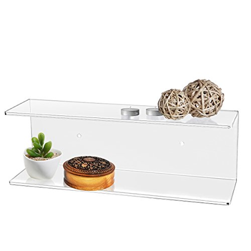 2 tier clear wall mounted acrylic display shelves / kit…