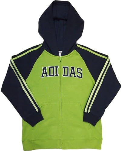 Amazon Co Jp Adidas アディダス 7歳用 男の子用イエローグリーン グレーフード付きジャケット 黄緑ジップアップパーカー ボーイスポーツジャージー ギフト プレゼント 並行輸入 服 ファッション小物