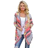 Beautyvan, Women Irregular Stripe Shawl Kimono Cardigan Tops Cover Up Blouse
