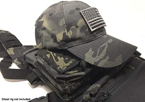 Emproda Multicam Black Tactical Cap Bundle with USA Flag Patches, Durable Hat with Moral Patches, Adjustable Tactical Cap Fit Most, Perfect for Training, Hunting, Airsoft, Operation, Camping, Hiking
