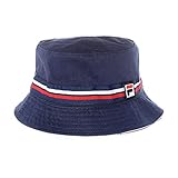 Fila Men's Heritage Basic Bucket Hat, Navy, White, L/XL
