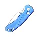 TANGRAM Folding Pocket Knife 2.89 Inch,Button Lock and Manual Opening, JPN Acuto Drop-Point Sharp Blade and Ultra Light Aluminum Handle,3.3 oz (Blue) Vector TG3003A2