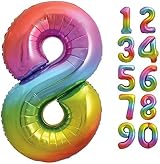Unique 8-Shaped Rainbow Foil Balloon 86cm Party Decor view 3