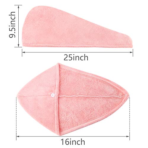 Microfiber Hair Towel Wrap, 3PCS Hair Towel Wrap Quick Dry Hair Drying Towel, Rapid Drying Hair Towel (3 Colors)