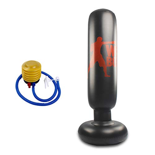 Creamoon Inflatable Kids Punching Bag Free Standing Boxing Bag Heavy Punching Bag Fitness Boxing Target Bag for Practicing Karate, Taekwondo, MMA Relieve Pent Up Energy in Kids and Adults,62.9"