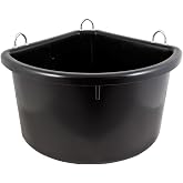 Dura-Tech Platinum Corner Feeder for Horses 30 Quart | Space-Saving Corner Design | Cold Weather Resistant | Color Black
