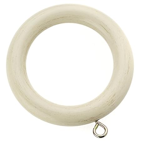Swish Romantica 35mm Wooden Curtain Pole Rings Antique White 4
