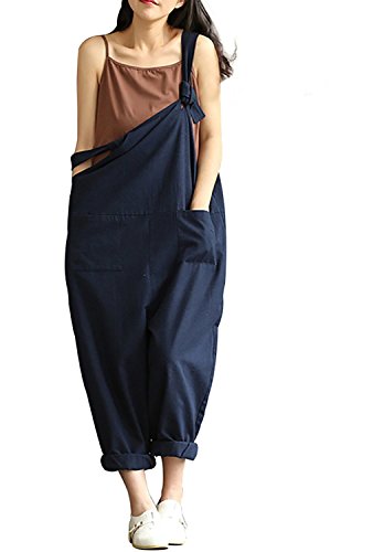 image for Aedvoouer YAELUCKY Women Cotton Linen Overalls Adjustable Strap Patter