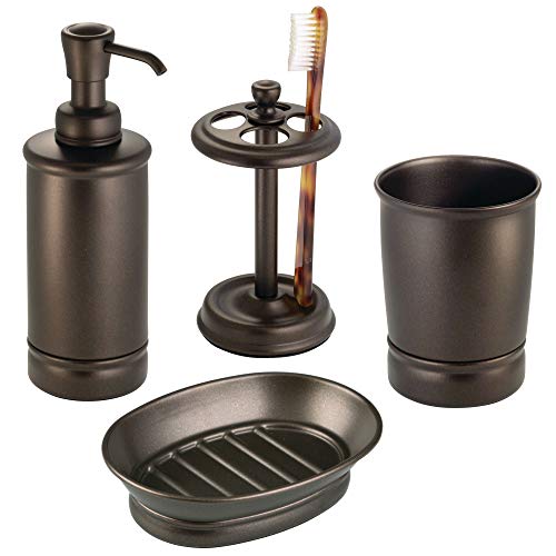 iDesign York Metal Tumbler, Makeup Brush Toothbrush Holder for Bathroom