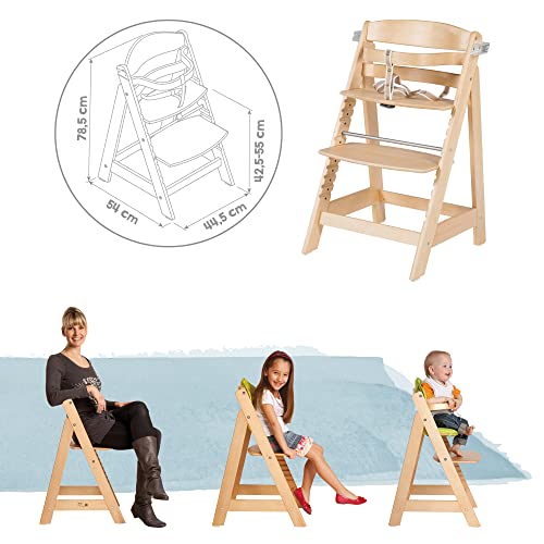 roba “Sit Up Click” Step High Chair Sit Up III with Quick Release and Food Board natural