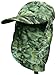 Aqua Design Mens Camo Long Bill Hat and Removable Cape, Green Bayou