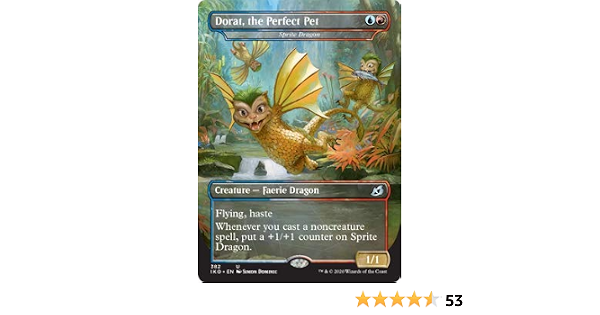 Amazon Com Magic The Gathering Dorat The Perfect Pet Sprite Dragon Ikoria Lair Of Behemoths Toys Games