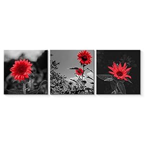 for Living Room Bedroom Home Artwork Flowers Paintings x3 Panels