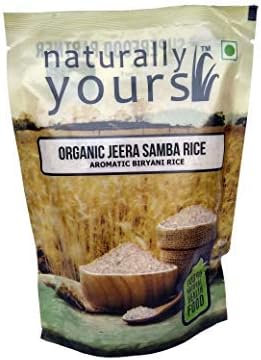 Naturally Yours (Mumbai) Organic Jeera (Cumin) Samba Rice, Aromatic Biryani Rice, USDA Certified Organic, Tasty and Healthy Indian Food - 500 grams Each