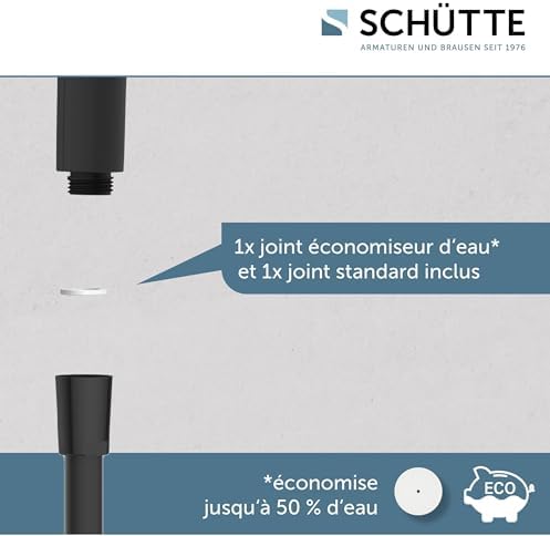 RAVEN Barre de Douche et Douchette à Main, Pommeau Avec 3 Positions de Réglage, Kit Avec Colonne, Panneau et Tuyau en Noir