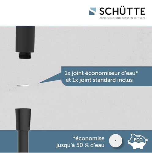 RAVEN Barre de Douche et Douchette à Main, Pommeau Avec 3 Positions de Réglage, Kit Avec Colonne, Panneau et Tuyau en Noir