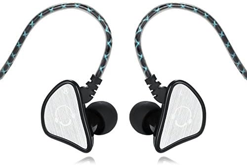 VBASS In-Ear Headphones Sport Noise Isolating Earbuds Transparent with Microphone Sweatproof Secure Fit Designed to Stay in your Ears (Black)