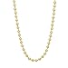 The Bling Factory 3.3mm 14k Yellow Gold Plated Military Ball Chain Necklace, 24 inches