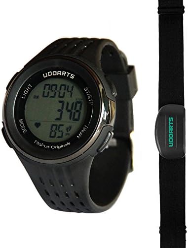 Udoarts HRM with Pedometer- Heart Rate Monitor & Chest Strap 2&Pack of 5 Batteries &Screwdriver