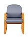 Boss Office Products Mahogany Frame Fabric Side Chair in Grey