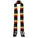 Frayed Striped RGY Rasta Scarf - Black
