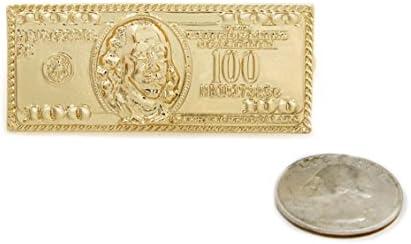 Gold Tone $100 DOLLAR BILL Statement Knuckle Ring Metal Popular Celebrity Inspired